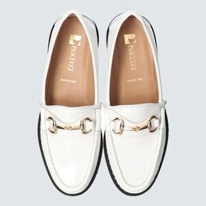 PASCUCCI Womens White Leather Horsebit Loafer Shoes Made in Italy Sz 7.5